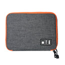Nylon Dual Layer Travel Phone Charger Accessories Organizer Bag S-Grey