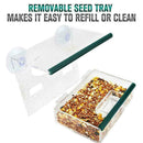 Acrylic Window With Strong Suction Cup Birdhouse Feed Bird Feeder Clear-Tra Z0U1