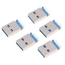 5 Pcs USB 3.0 A Type Male Plug Connector High-speed Data Transmission Kw