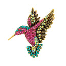 Pretty Bird Brooch Pins Costume Jewelry Women Colorful Lapel Pins Banquet