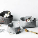 Felt Storage Box Desktop Tray Fruit Bowl Collecting Basket Sundry Collectio K1Z6