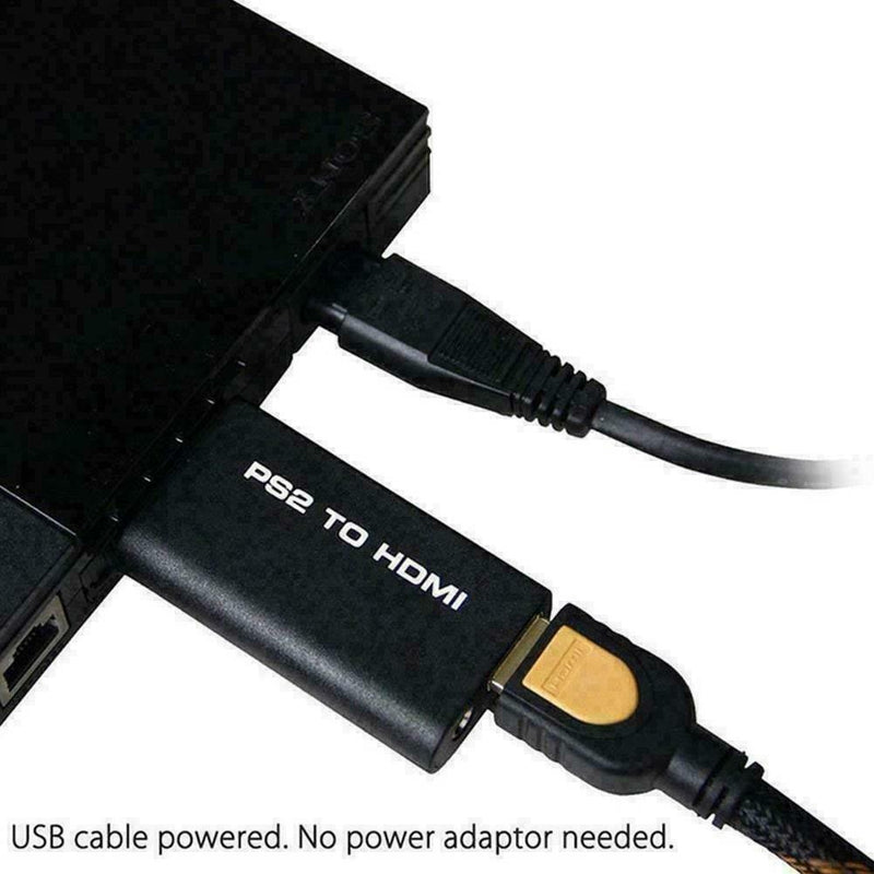 PS2 to HDMI Video Converter Adapter with 3.5mm Audio Monitor Output For HDT New