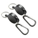 2 Pcs Retractable Badge Holder Reels Key Hook Clip Strap Cord Belt Hanger Chains