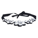 Exquisite Fashion Floral Pattern Ribbon Attractive Bib Collar Necklace Tran