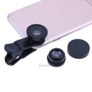3 in 1 Fish Eye+ Wide Angle+ Macro Camera Lens Kit for Phone (Black) SN9F