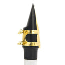 Black & Golden Saxophone Mouthpiece with Ligature Cap 2.5 reed for Alto Sax