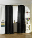 100x200cm Modern Satin Window Room Curtain Tulle Drape Panels Decor Black