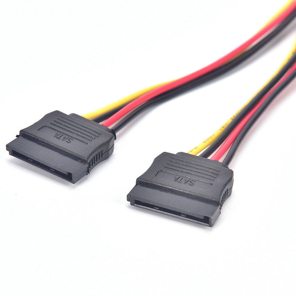 15 Pin Sata Male to 2 Sata Female Power Splitter Y Cable 20cm JR