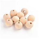 50pcs Wooden Spacer Beads Round Ball Natural 16mm For Jewelry Making