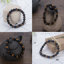 Men's Tiger Eye Matte Mala Gems Yoga Beaded Bracelet Energy Viking Jewelry