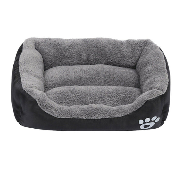 Pet Sofa Dog Bed Doghouse Warm Sleeping Cushion for Pet Supplies (Black L) A#S