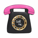 Telephone Shaped Women Retro Cross Body Bag PU Leather Clutch Purse Chain B