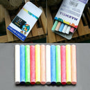 12Pcs/Box  White&Colored Dustless Chalk NON-Toxic Chalkboard Eraser School-Tool
