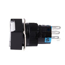 5 Pcs White Square Cap DC 12V Light 1P2T 5 Pins Push Button Switch