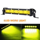 7" 18W LED Work Light Bar Spot Suv ATV Boat Driving Fog Lamp 4WD Offroad Yel Jlj