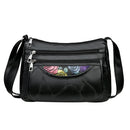 Casual Flower Print Crossbody Bags Women PU Leather Large Shoulder Handbag