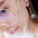 Fashion Ball Drop Earrings For Women Korean Personality Round Long Tassel E