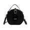 Creative Round Shoulder Bag Leather Small Women Crossbody Handbag (Black)