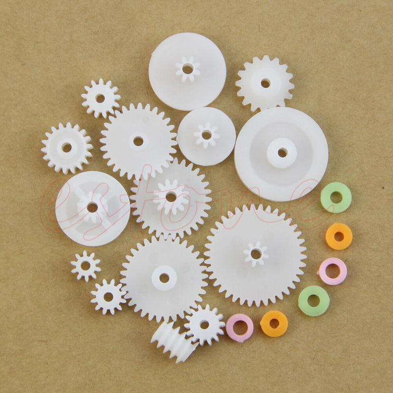 75 Kinds Plastic Shaft Single Double Reduction Crown Worm Gear Kit For Robot DIY