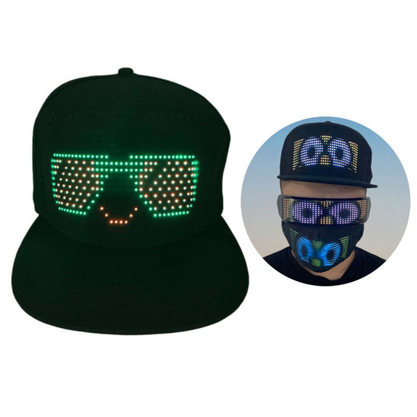 Luminous Glow Bluetooth LED Display Cap Editable for Club Stage Performance