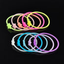 10x Luminous Neon Silicone Gummy Loom Rubber Fashion Hairband Wristband Bracelet