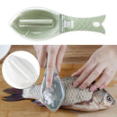 Manual Fish Scale Remover Scaler with Lid Fish Shape Home Kitchen Tool Green