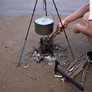 ShineTrip Adjustable Outdoor Campfire Picnic Tripod Camp Equipment (Blue)