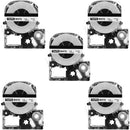 5 Pack Replace LK-4WBN LC-4WBN9(SS12KW) Label Tapes for Epson LabelWorks LW F4E5