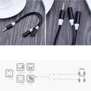 2 in 1 Metal 3.5mm To 3.5mm Wire Splitter AUX Audio Flat Cable Cord(Black)