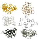 70pcs Retro Brass Clip On Screw Back Earring Open Loop & Ball No Piercing