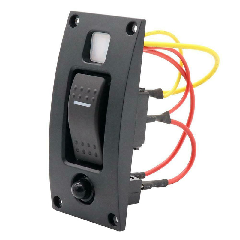1 Gang Boat Marine RV Truck Switch Panel ON-OFF Rocker Switch w/ Circuit Breaker