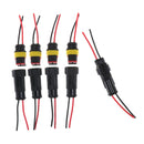 5 Kit 2 Pin Way Car Waterproof Electrical Connector Plug with Wire AWG Marine 3C