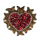 Heart Shape Beaded Sequins Embroidered Patch Applique Sew on Patch DIY Decor