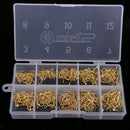 Pack of 500pcs Strong Power Fishing Hooks Barbed Hook 3#-12# with Tackle Box