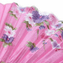 Lady Bamboo Ribs Foldable Summer Tool Hand Fan Decoration Pink