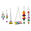 6Pcs Bird Perches Swing Toys Parrot Hanging Bell Pet Cage Hammock Toys for Small