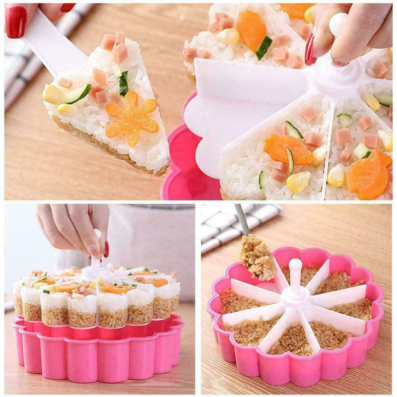 1* Cake Plate Sushi Mold Set Creative Heart Shaped Mold For Birthday Sushi Q0S4