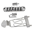 1 Pack Jazz Guitar String Tailpiece Wire Frame with Roller Saddle Bridge Black