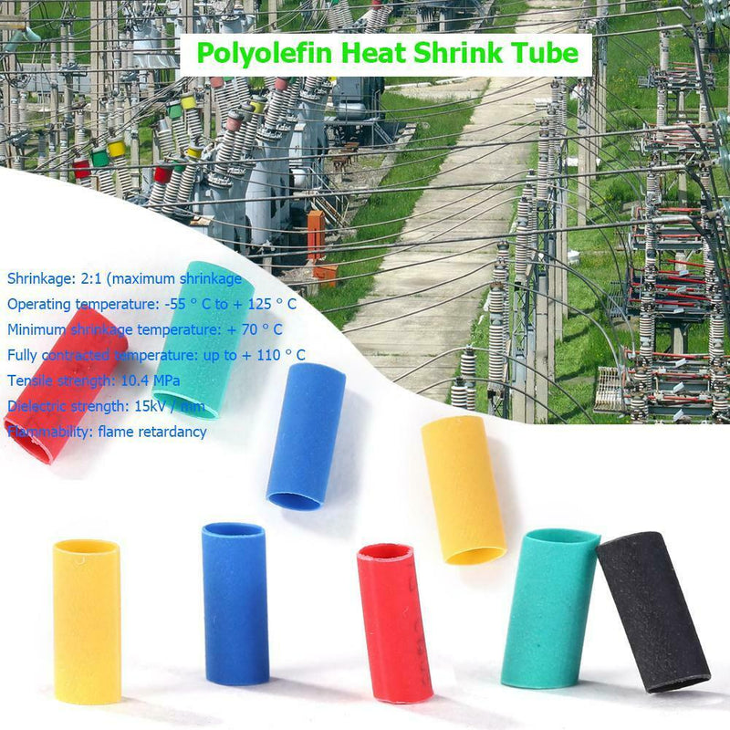 500pcs Polyolefin Heat Shrink Tube Insulated Shrinkable Wrap Cable Sleeve A