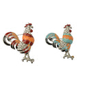 Retro Chinese Zodiac Cock Rooster Brooch Pins Crystal Animal Women Jewelry
