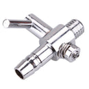 2pcs Chrome Air Line Stainless Steel Valve Air Tap Aquarium Control