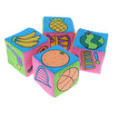 6pcs/Set Baby Soft Cloth Building Blocks Educational Toys Rattles Multicolor
