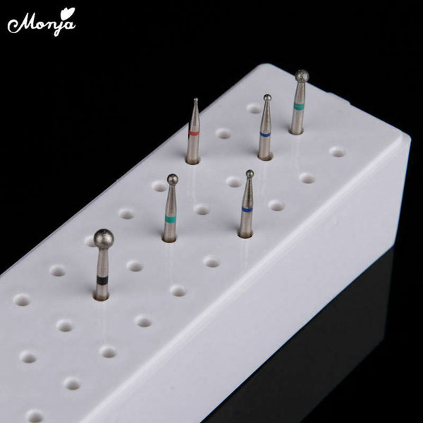 30 Holes Acrylic Nail Art Drill Bit Holder Stand Storage Container Case Ma CBD