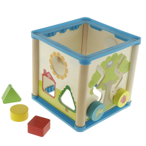 Multifunction Wooden Activity Cube Bead Maze Educational Toys for 1 Year Old