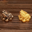 Lucky Three-Leg / Ching Bagua Coin Toad Frog Fortune Feng Shui 5cm Golden