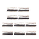 10x L Shape 11 Pin Single Row Pin Male Header Connector Strip 2.54mm Black