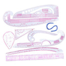 9Pcs Styling Design Drawing Comma Line Straight French Curve Multi Rulers