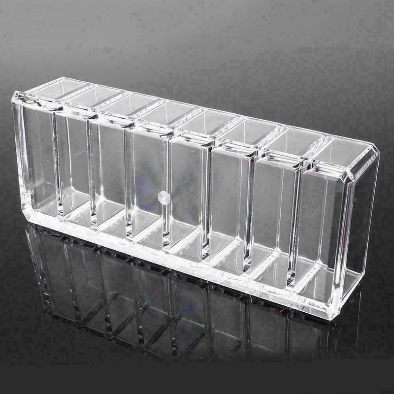 8 Holes Clear Brush Lipstick Holder Makeup Organizer Cosmetic Storage Stand Q6T3
