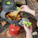 Outdoor 10Pcs Camping Cookware Portable Cooking Equipment Mess Kit Bowls Ba