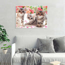5D DIY Diamond Painting Full Drill Three Kittens Embroidery Animal Mosaic  A
